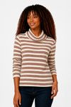 Blusa listra dupla maxi gola CHOCOLATE